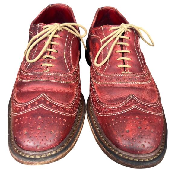 Allen Edmonds Neumok Red Distressed Wide Brogue Dress Shoes Size 7 E main image 7